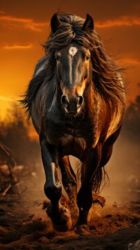 Horse black ultra real, wallpaper for mobile pictures, Background HD