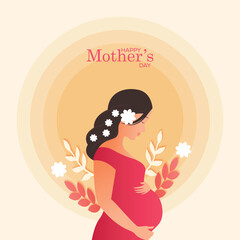 Paper style mothers day illustration