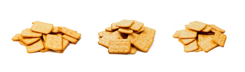 Crackers or biscuits. Cookies isolated