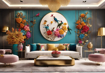 Birdwatchers' Dream Decor, 
Nature's Beauty on Your Walls, 
Tropical Oasis Interiors, 
Exotic Bird Paradise, 
Colorful Home Makeovers