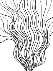 Vector abstract flowing lines on white background