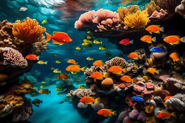 colorful flowers in the lake