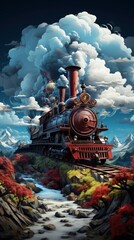 Multidimensional Art An absurd spiraling Railroad , wallpaper for mobile pictures, Background HD