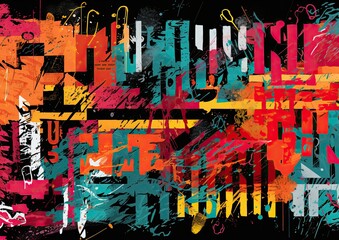 a variety of different pieces of the word text designs, in the style of expressive brush strokes, hyperspace noir