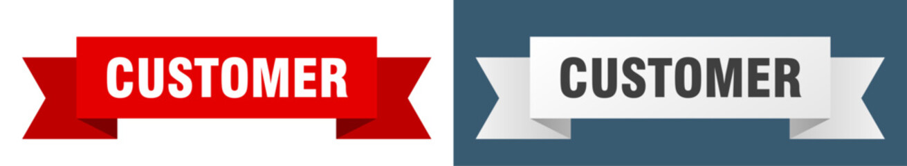 customer ribbon. customer isolated paper sign. banner