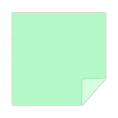 Green Sticky Note with Folded Corner 