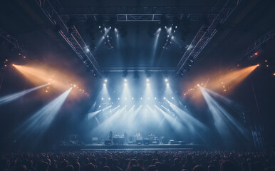 Stage with lights, lighting devices,