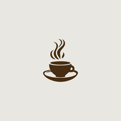コーヒーをシンボリックに用いたロゴのベクター画像