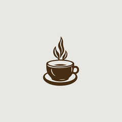 コーヒーをシンボリックに用いたロゴのベクター画像