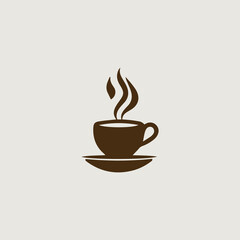 コーヒーをシンボリックに用いたロゴのベクター画像