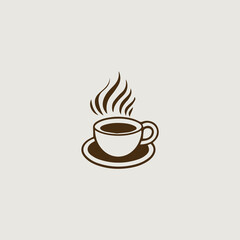 コーヒーをシンボリックに用いたロゴのベクター画像