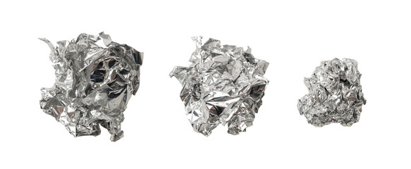 Aluminum Foil Ball Isolated, Wrinkled Aluminium Sphere, Crumpled Tin Material, Abstract Tinfoil...