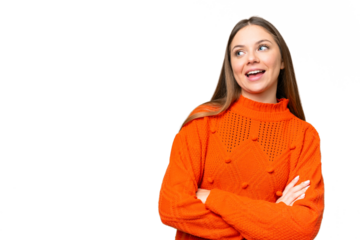 Young blonde woman over isolated chroma key background happy and smiling