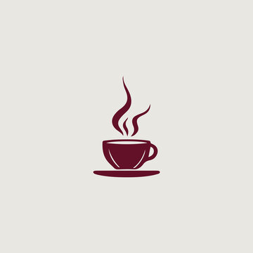 コーヒーをシンボリックに用いたロゴのベクター画像