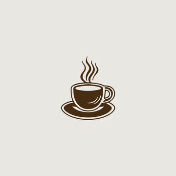 コーヒーをシンボリックに用いたロゴのベクター画像
