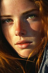 candid close-up of a woman's face