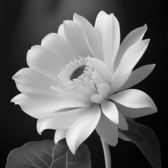Black and white flower backgrounds. A Generative AI Digital Illustration.