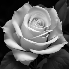 Black and white rose backgrounds. A Generative AI Digital Illustration.