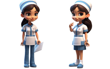 Playful 3D Cartoon Nurse Character transparent PNG
