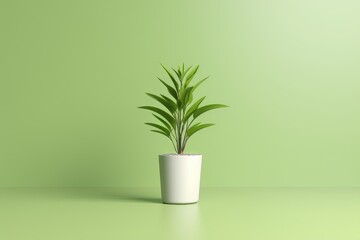 A background image featuring a green potted plant set against a complementary green background, creating a harmonious backdrop. Photorealistic illustration
