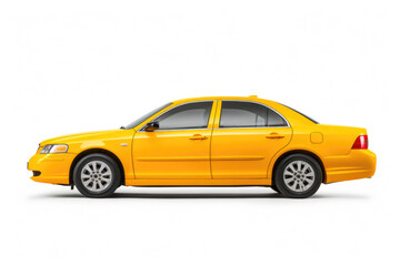 Bright Yellow Taxi Cab Isolated