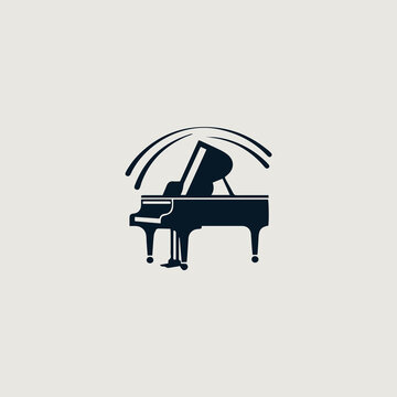 ピアノをシンボリックに用いたロゴのベクター画像