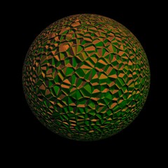 dystopia,  Abstract composition with geometric figurative elements in a multidimensional space,