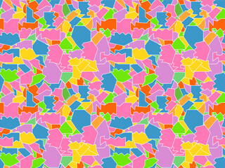 Seamless pattern of mosaics, pieces of broken multicoloured glass