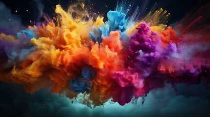 Obraz na płótnie Canvas a colorful explosion of powder