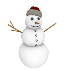 Snowman with santa hat