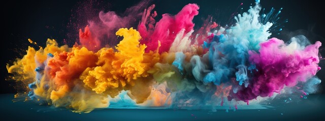 Fototapeta na wymiar a colorful explosion of powder