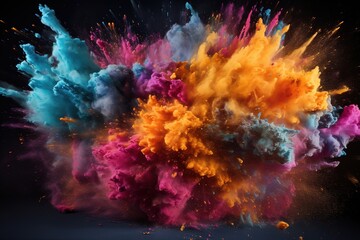 Fototapeta na wymiar a colorful explosion of powder