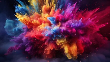 a colorful explosion of powder