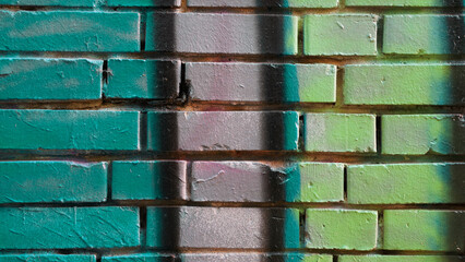 The texture of a painted brick wall