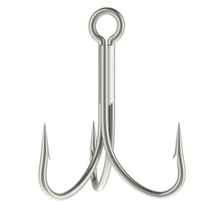 Fishing Treble Hook, 3D rendering isolated on transparent background