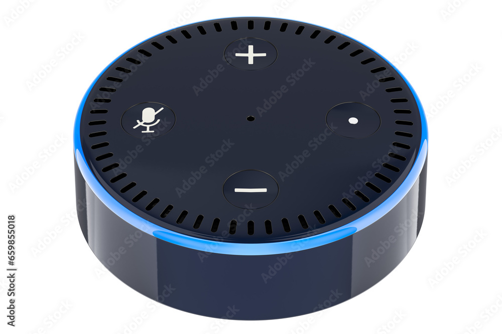 Aufkleber modern smart speaker, 3d rendering isolated on transparent background