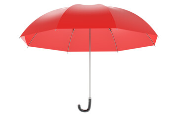 Red umbrella, 3D rendering isolated on transparent background - obrazy, fototapety, plakaty