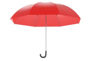 Fotobehang Red umbrella, 3D rendering isolated on transparent background © alexlmx