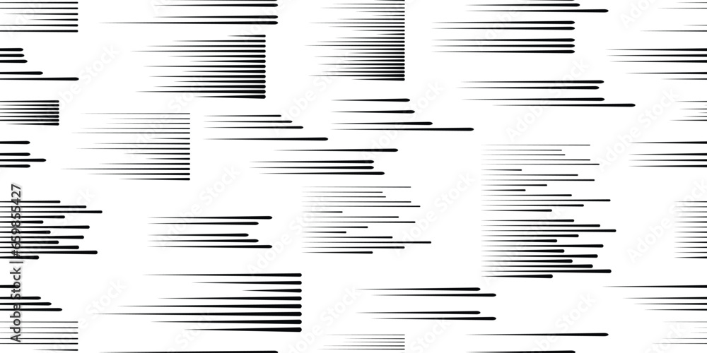 Poster seamless pattern with speed lines . fabric pattern with striped design elements .repeating black fas