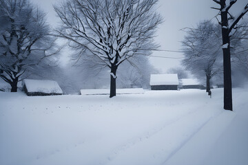 snow covered road,generative ai