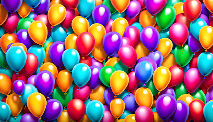 Lots of colorful balloons all over