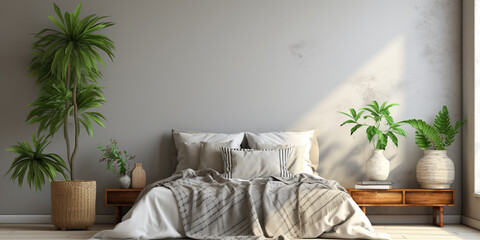 cozy contemporary minimalist room interior, 3d render