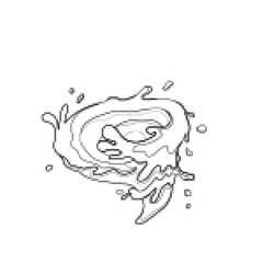 Water and juice splash liquide. One line stroke outline vector Illustration A wave shape, timeless symbol of seas restless spirit A drop shape, subtle hint at essence of all liquids A dripped droplet