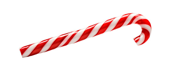 Obraz premium Traditional Christmas candy cane. Isolated on Transparent background.