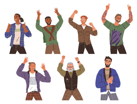 Happy people concept. Vector illustration Men and women happy be together dance at wedding People on event or ceremony make day special Happiness emotions spread positivity all around Happy body