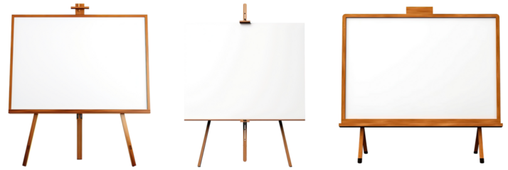 Set of bigboard, isolated on transparent background. Easel for drawing
