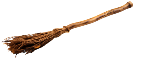 Witch Broom. Isolated on Transparent background.