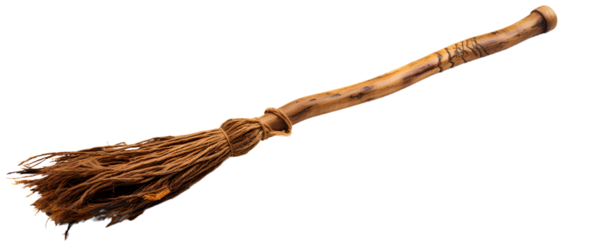 Witch Broom. Isolated on Transparent background.