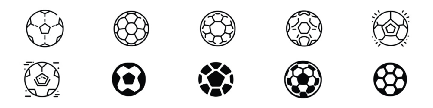 Soccer icon. Soccer ball icon, Vector Soccer ball on white background. European football logo. Football ball design. football icon, soccer ball icon or sign, Vector football icons, sport icons set