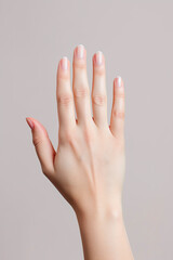 Woman backhand or Back of the hand try to signal to stop